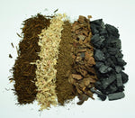 Load image into Gallery viewer, Overhead view of the different ingredients in Atlanta Botanical Gardens terrarium soil.
