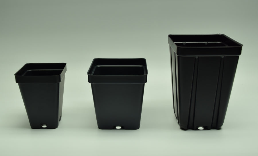 plastic plant pots 5 inch Square Black Plastic Pots