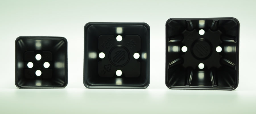 deep plant pots square Square Black Plastic Pots