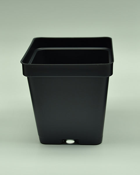 black square planter pots Square Black Plastic Pots